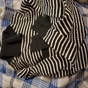 Long Sleeve Turtleneck black and white striped sweater, Merona XL